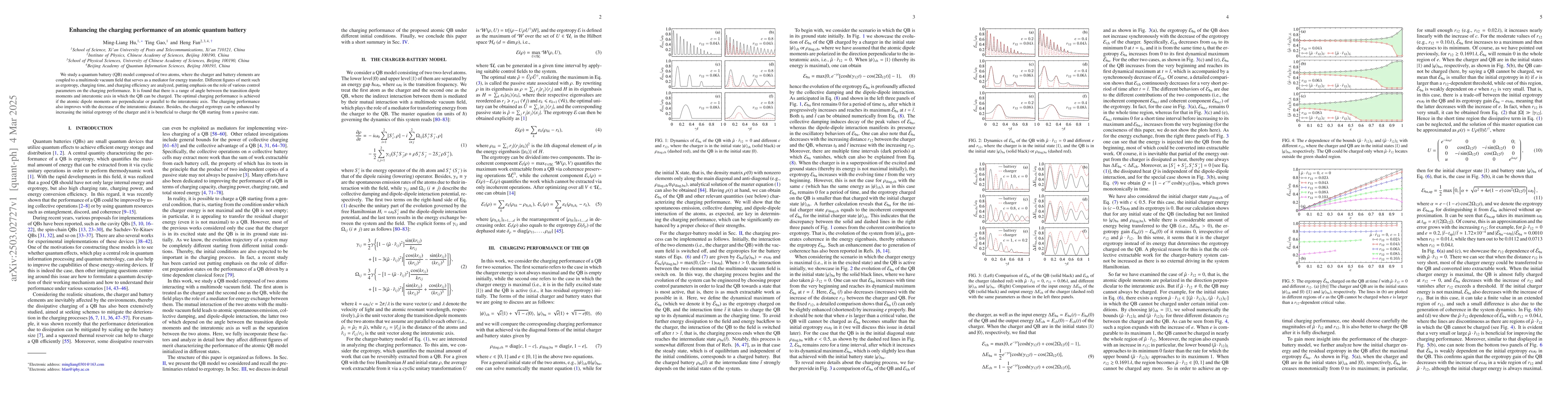 Thumbnail for Enhancing the charging performance of an atomic quantum battery