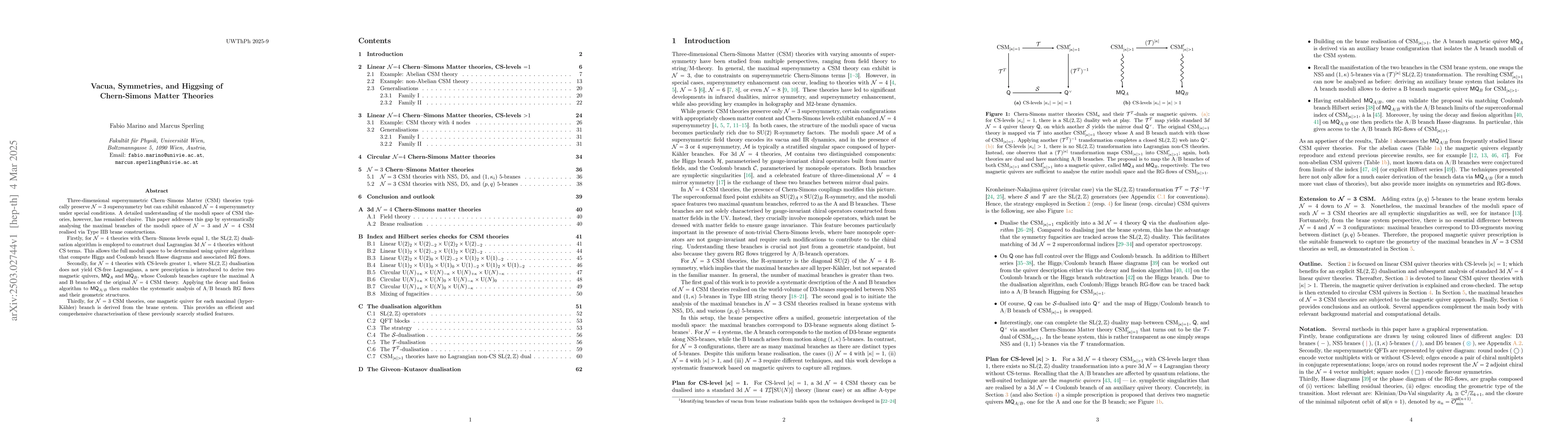 Thumbnail for Vacua, Symmetries, and Higgsing of Chern-Simons Matter Theories