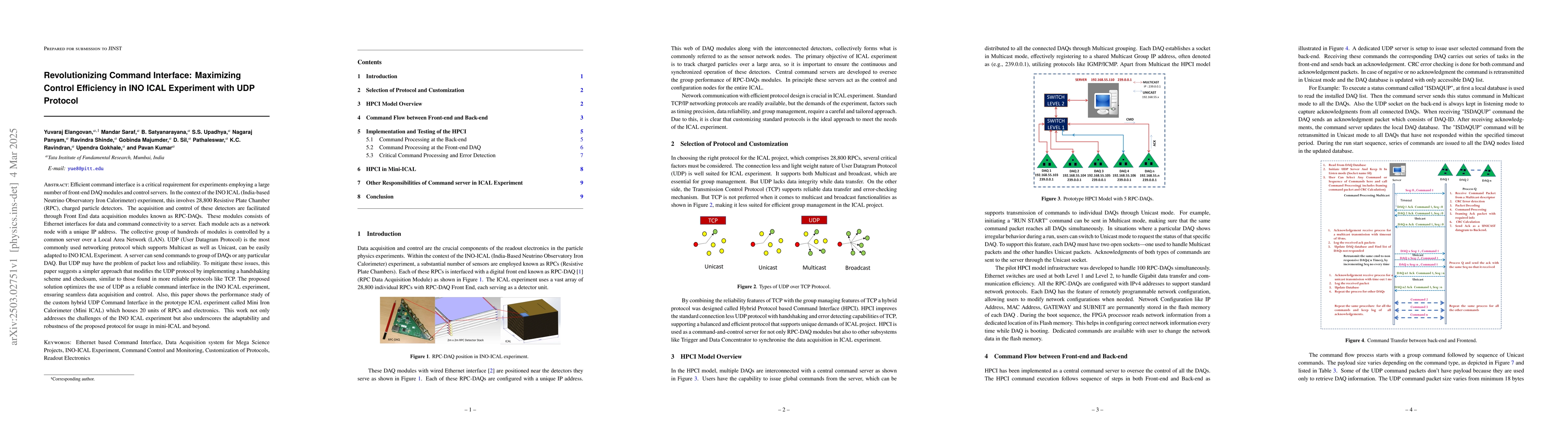 Thumbnail for Revolutionizing Command Interface: Maximizing Control Efficiency in INO
  ICAL Experiment with UDP Protocol