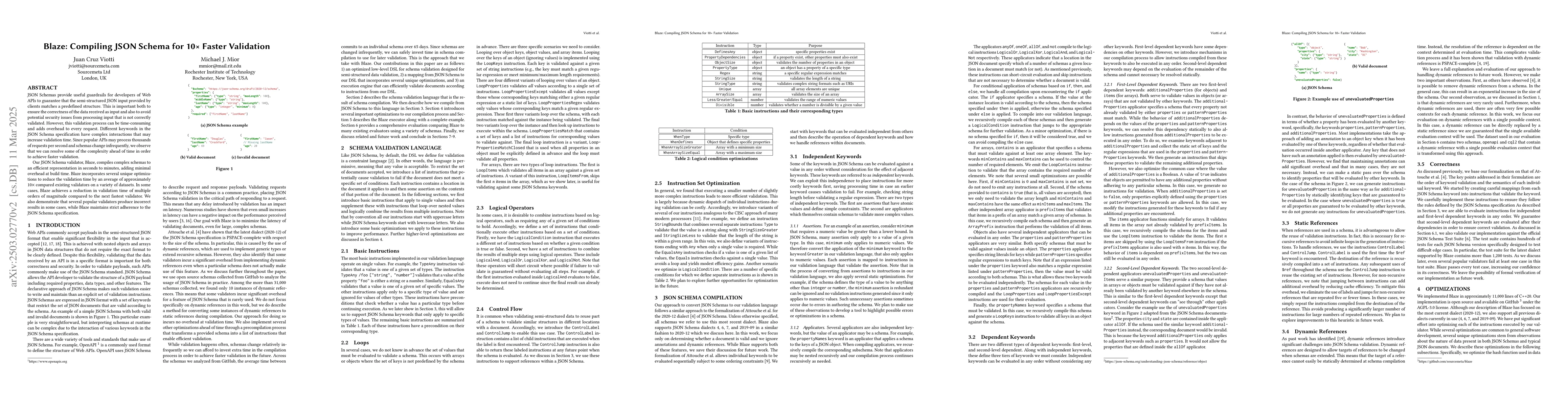 Thumbnail for Blaze: Compiling JSON Schema for 10x Faster Validation