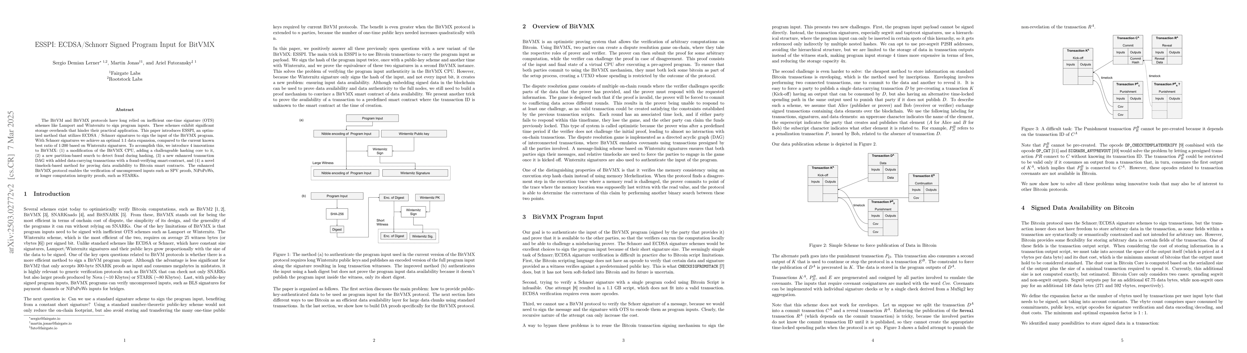 Thumbnail for ESSPI: ECDSA/Schnorr Signed Program Input for BitVMX