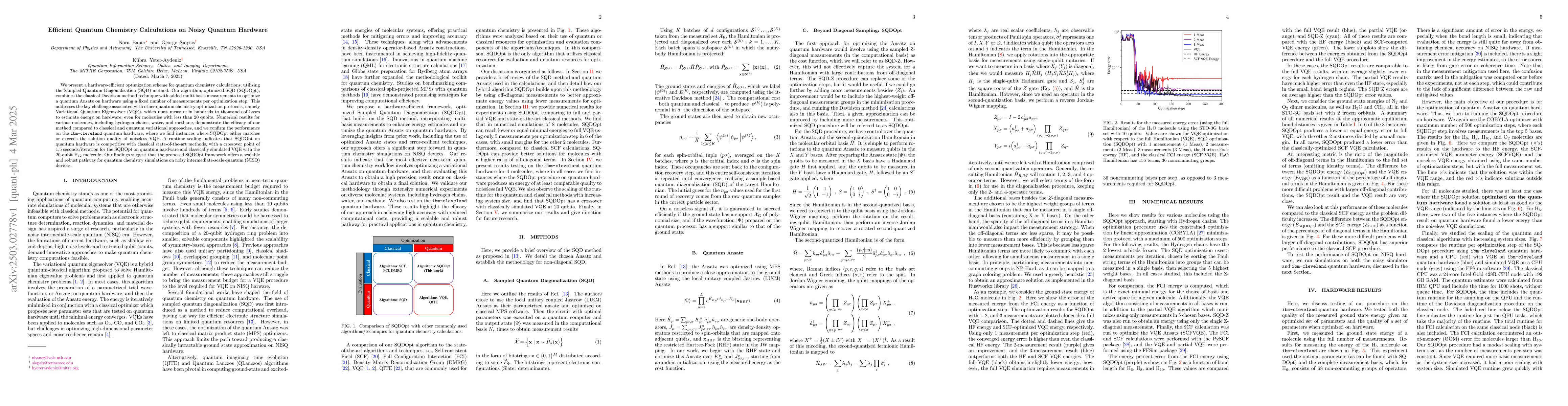 Thumbnail for Efficient Quantum Chemistry Calculations on Noisy Quantum Hardware
