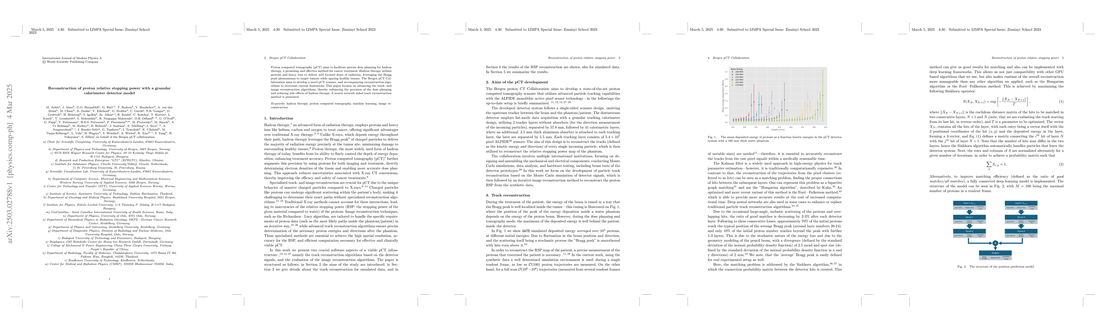 Thumbnail for Reconstruction of proton relative stopping power with a granular
  calorimeter detector model