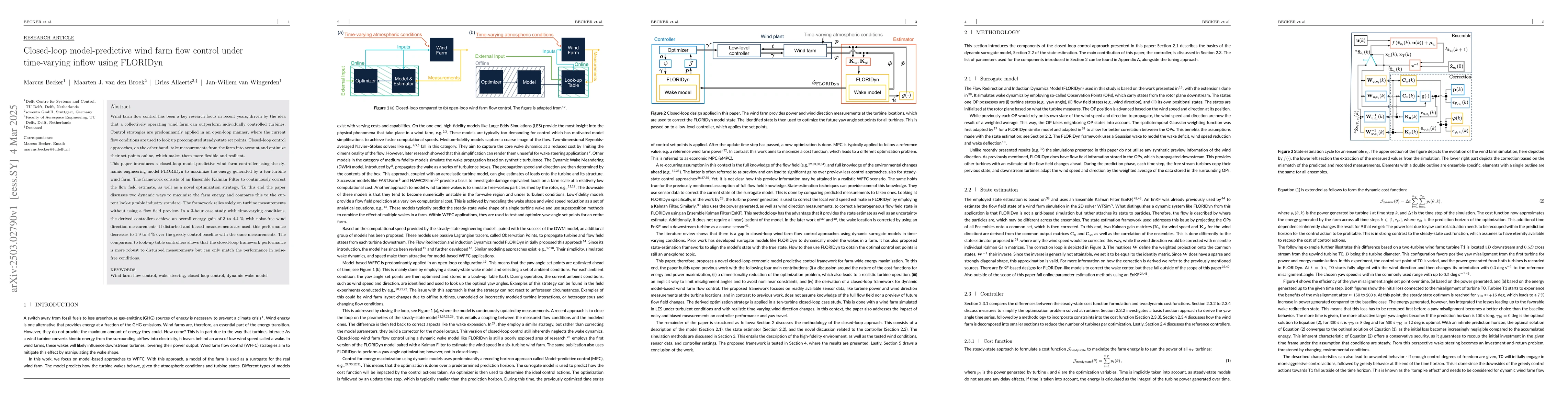 Thumbnail for Closed-loop model-predictive wind farm flow control under time-varying
  inflow using FLORIDyn