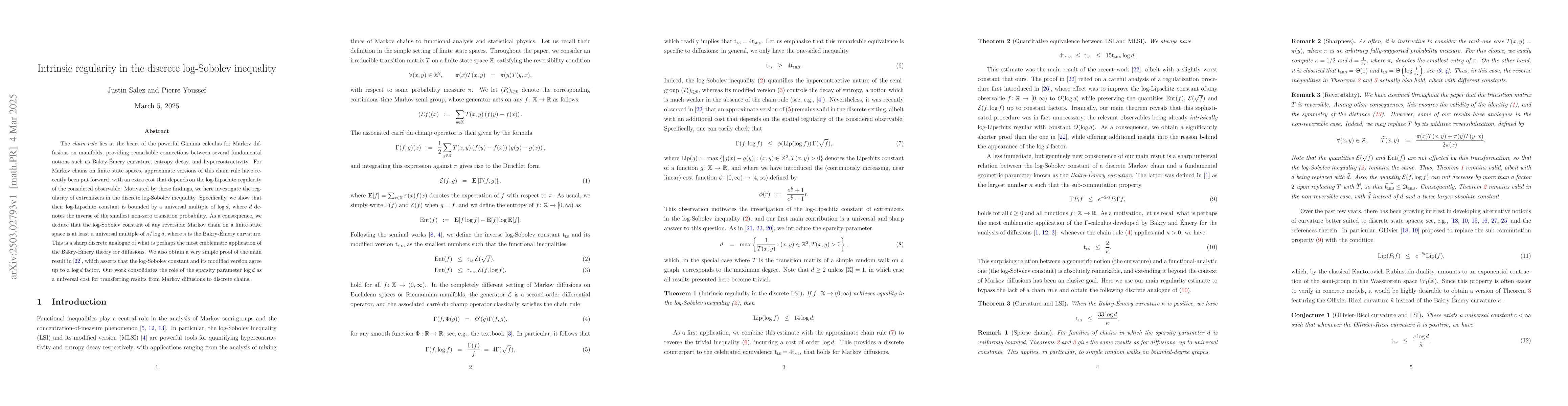 Thumbnail for Intrinsic regularity in the discrete log-Sobolev inequality