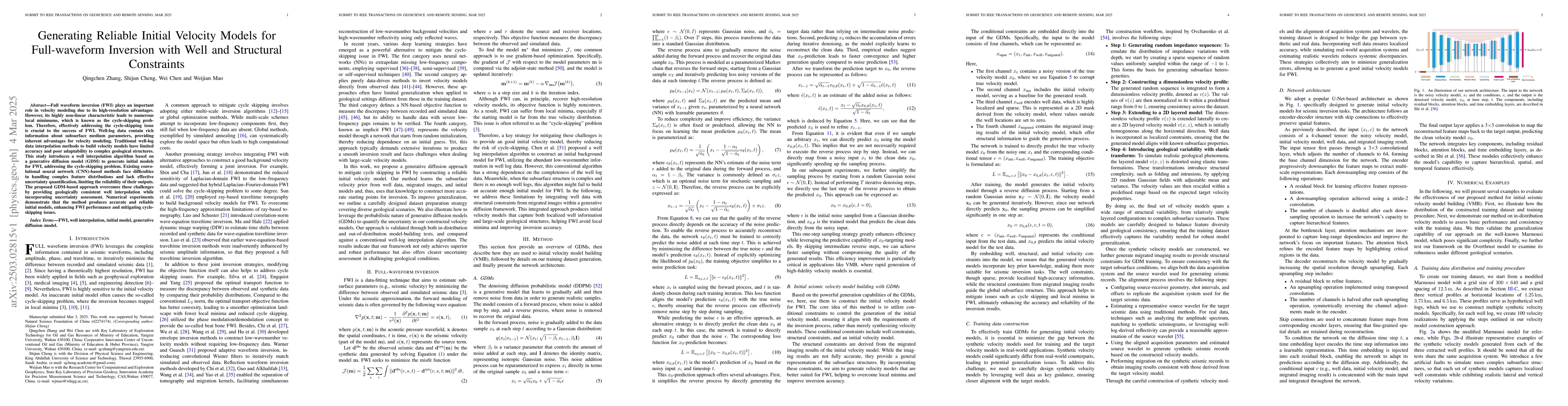 Thumbnail for Generating Reliable Initial Velocity Models for Full-waveform Inversion
  with Well and Structural Constraints