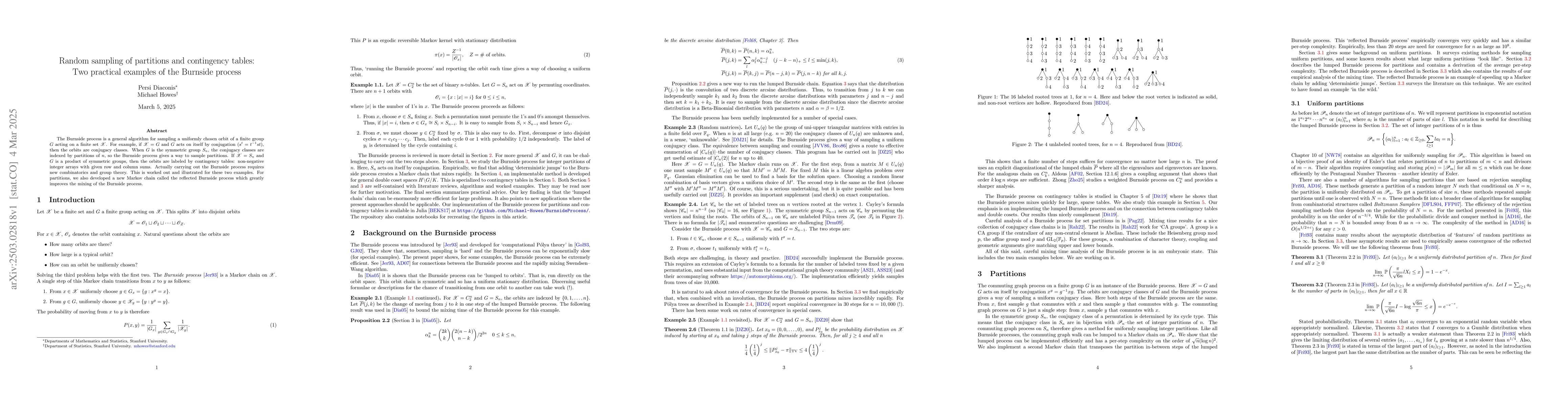 Thumbnail for Random sampling of partitions and contingency tables: Two practical
  examples of the Burnside process
