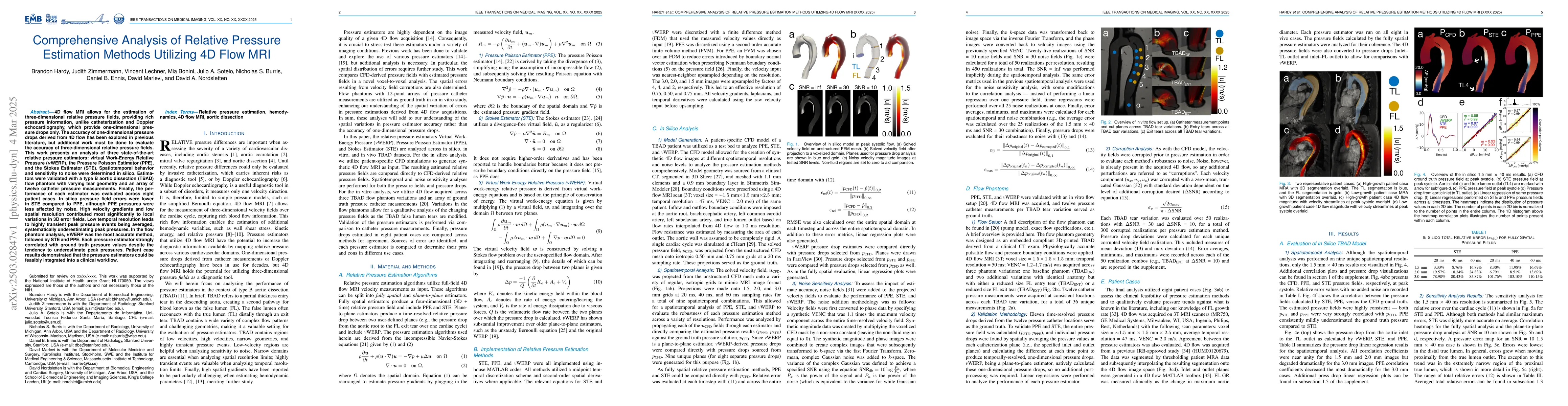Thumbnail for Comprehensive Analysis of Relative Pressure Estimation Methods Utilizing
  4D Flow MRI