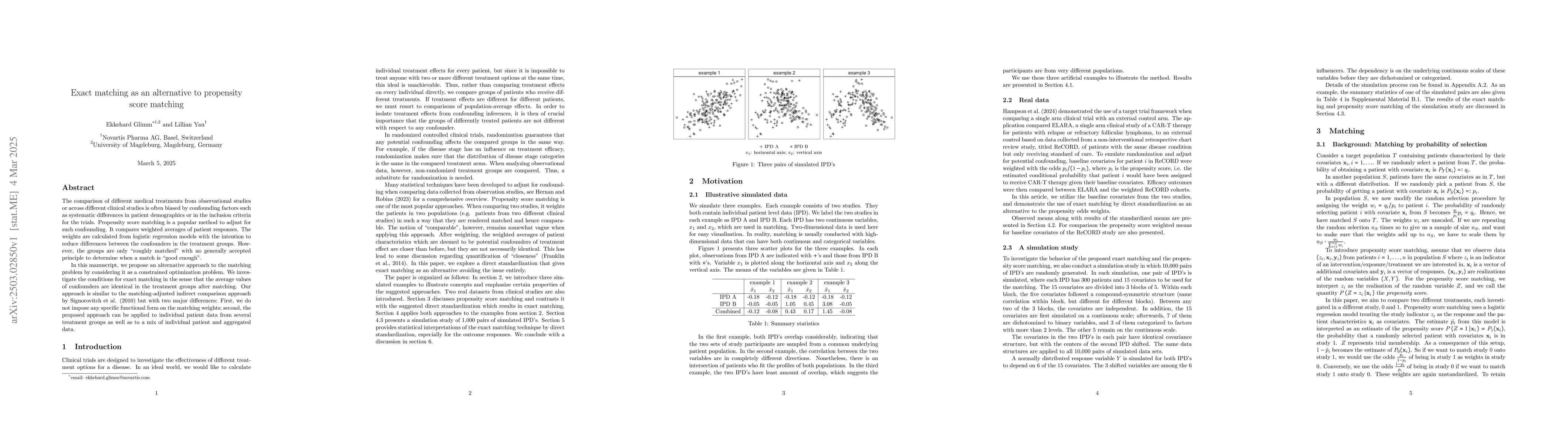 Thumbnail for Exact matching as an alternative to propensity score matching