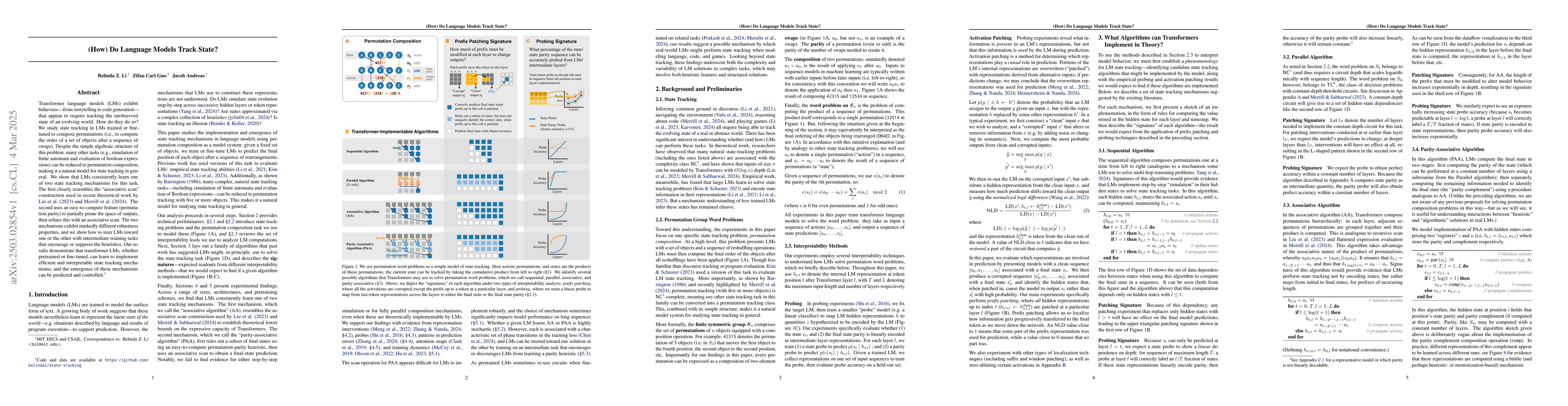 Thumbnail for (How) Do Language Models Track State?