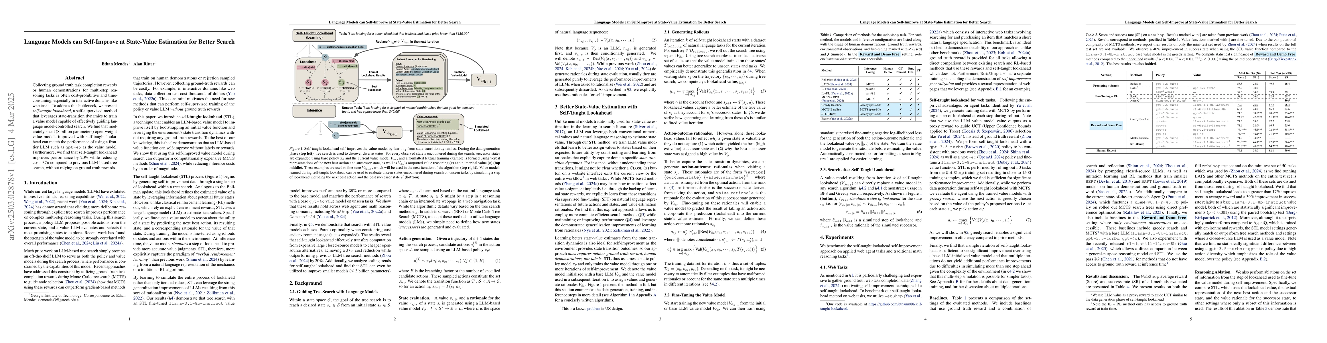 Thumbnail for Language Models can Self-Improve at State-Value Estimation for Better
  Search