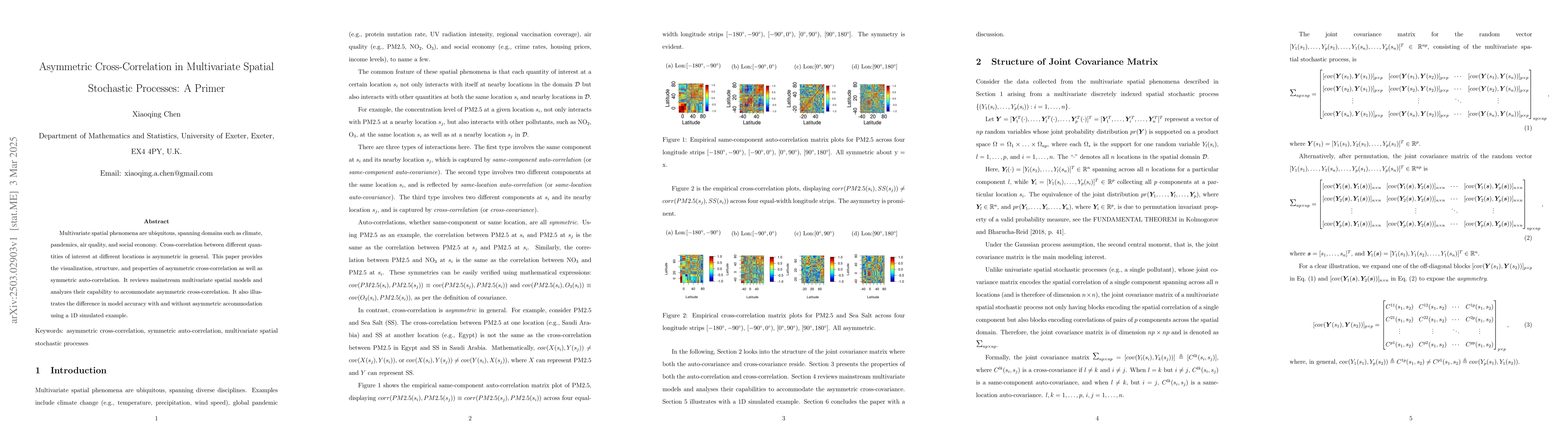 Thumbnail for Asymmetric Cross-Correlation in Multivariate Spatial Stochastic
  Processes: A Primer
