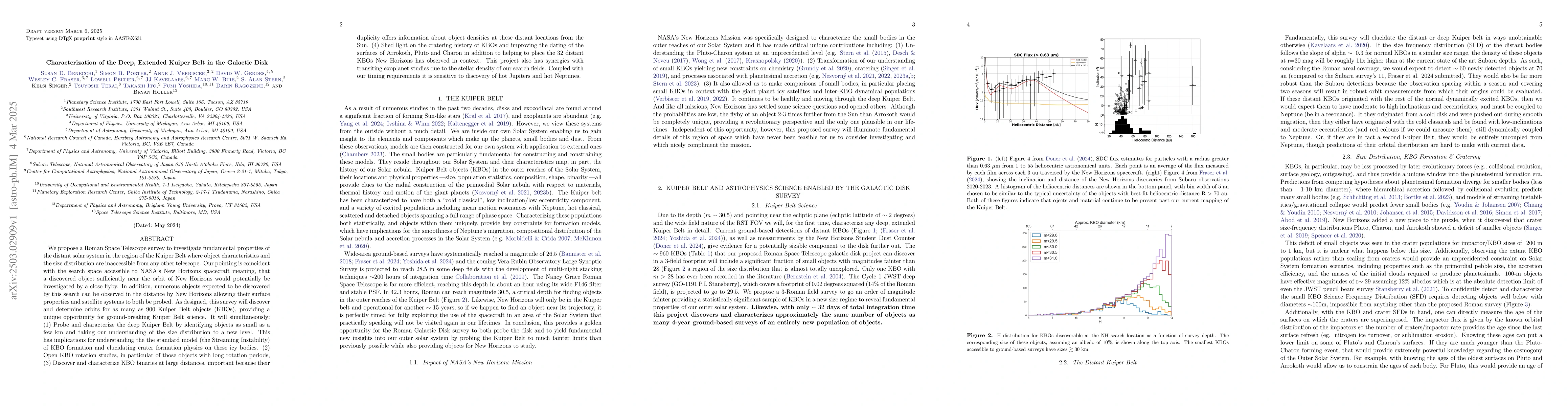 Thumbnail for Characterization of the Deep, Extended Kuiper Belt in the Galactic Disk