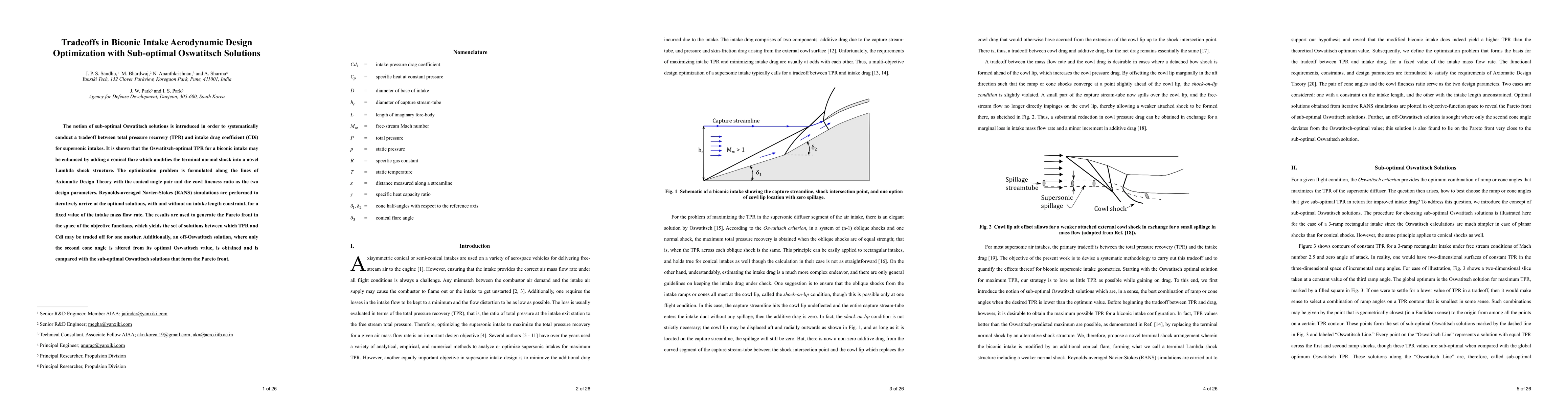 Thumbnail for Tradeoffs in Biconic Intake Aerodynamic Design Optimization with
  Sub-optimal Oswatitsch Solutions