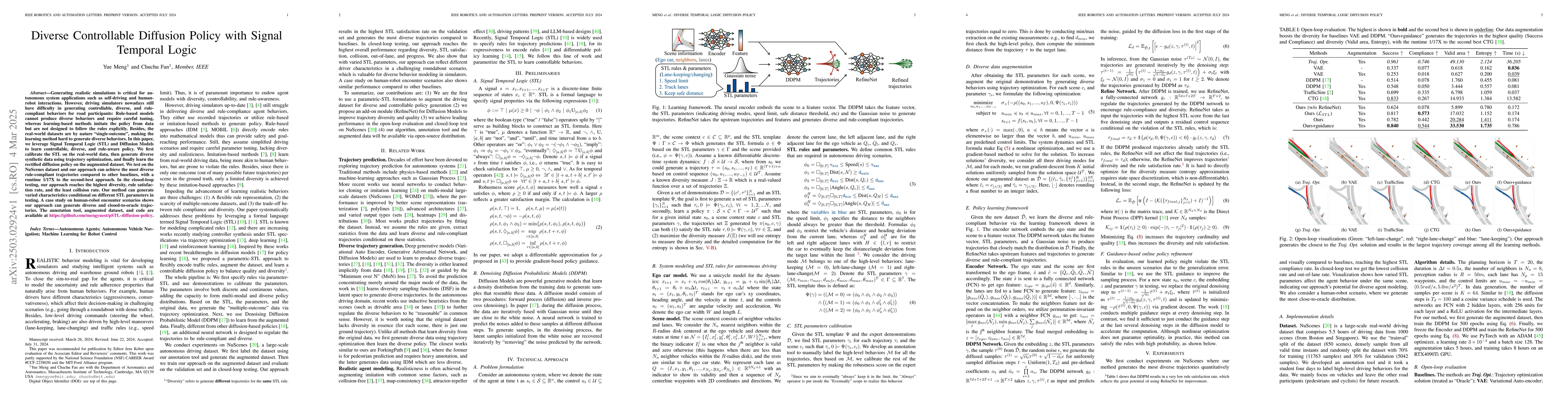 Thumbnail for Diverse Controllable Diffusion Policy with Signal Temporal Logic