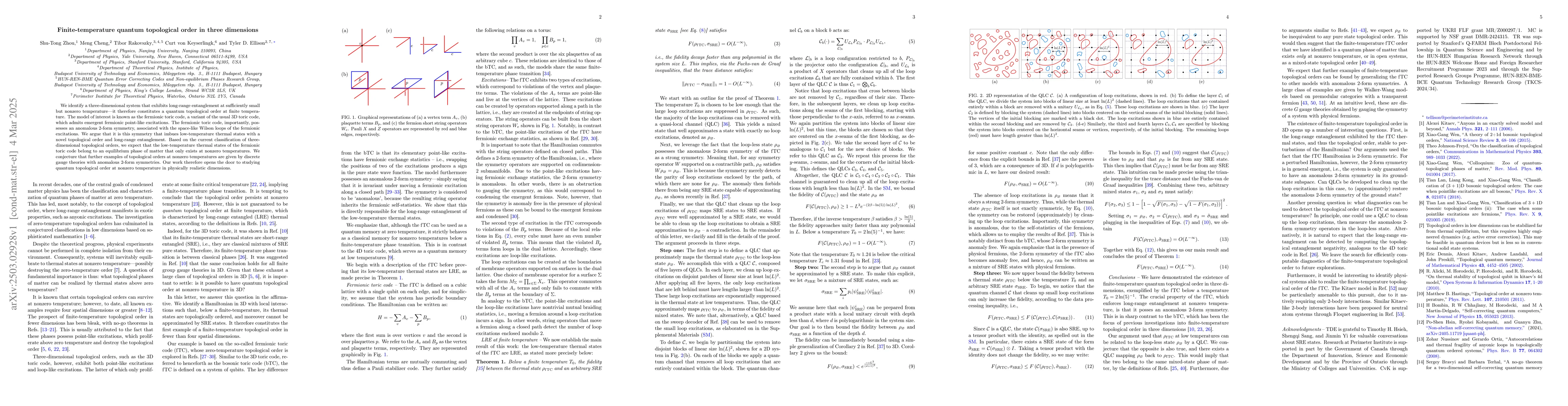 Thumbnail for Finite-temperature quantum topological order in three dimensions