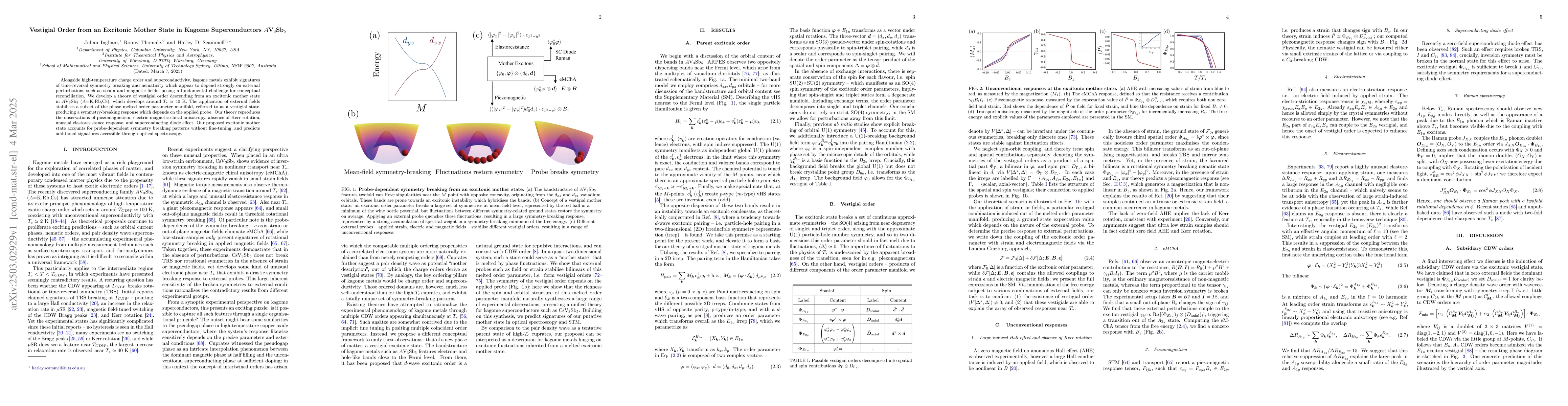 Thumbnail for Vestigial Order from an Excitonic Mother State in Kagome Superconductors
  $A$V$_3$Sb$_5$
