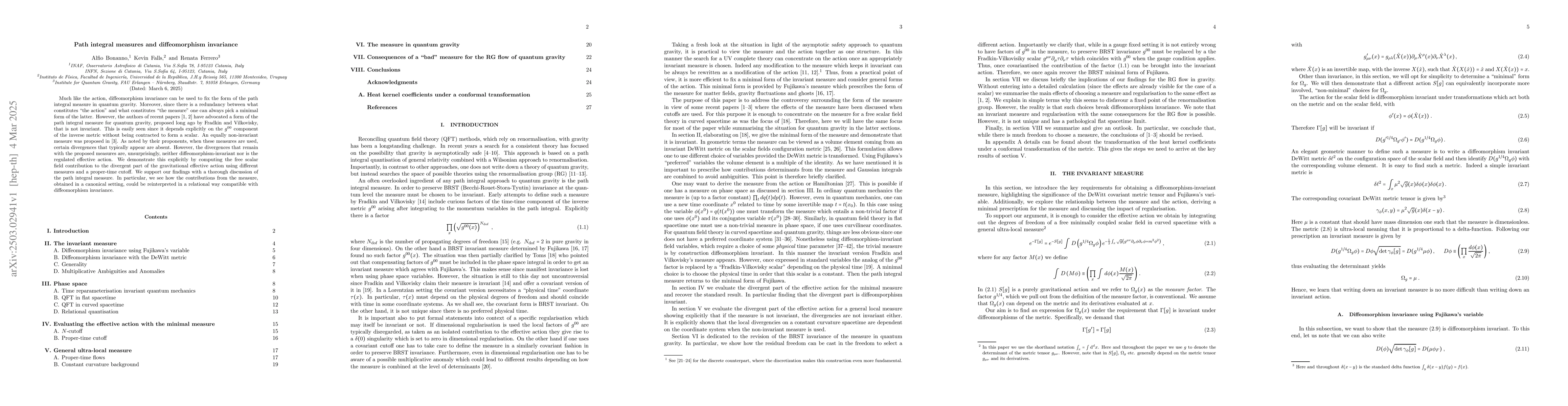 Thumbnail for Path integral measures and diffeomorphism invariance