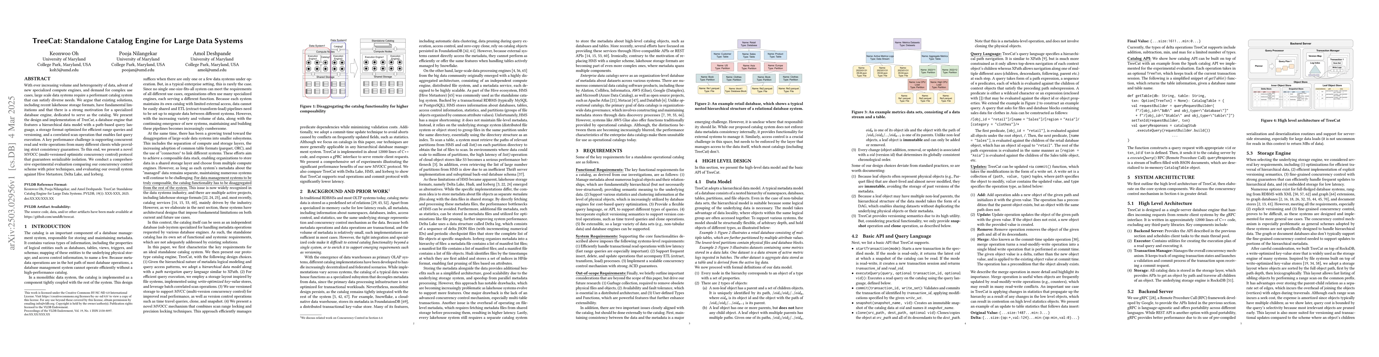 Thumbnail for TreeCat: Standalone Catalog Engine for Large Data Systems