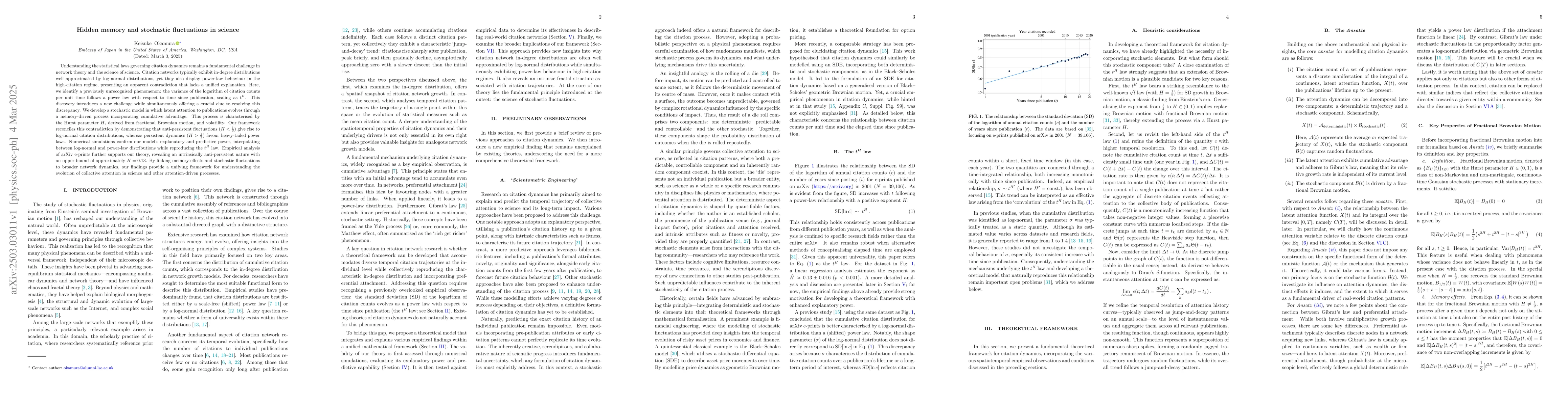 Thumbnail for Hidden memory and stochastic fluctuations in science