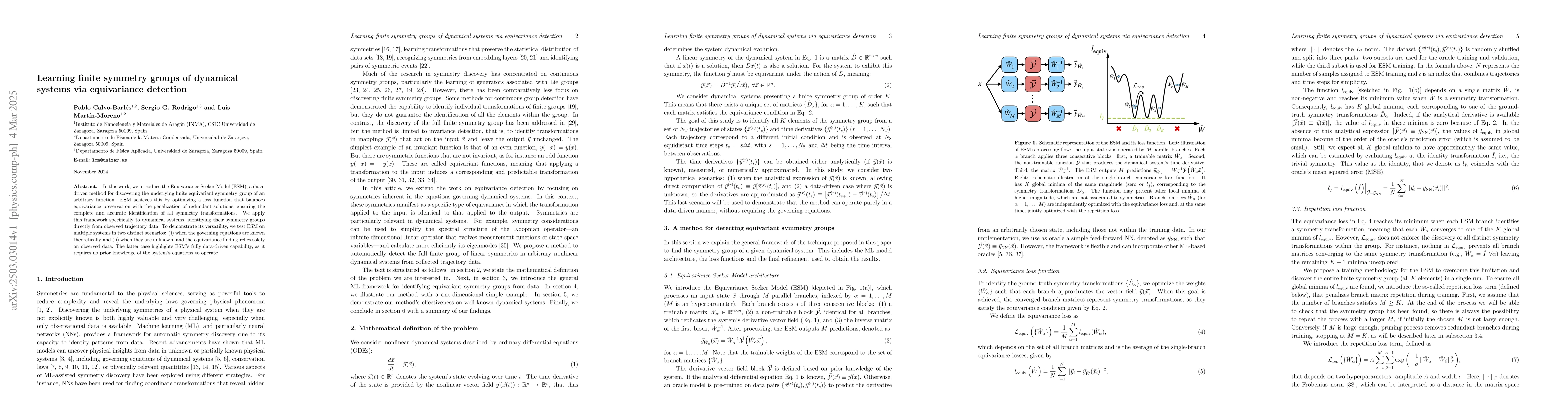 Thumbnail for Learning finite symmetry groups of dynamical systems via equivariance
  detection
