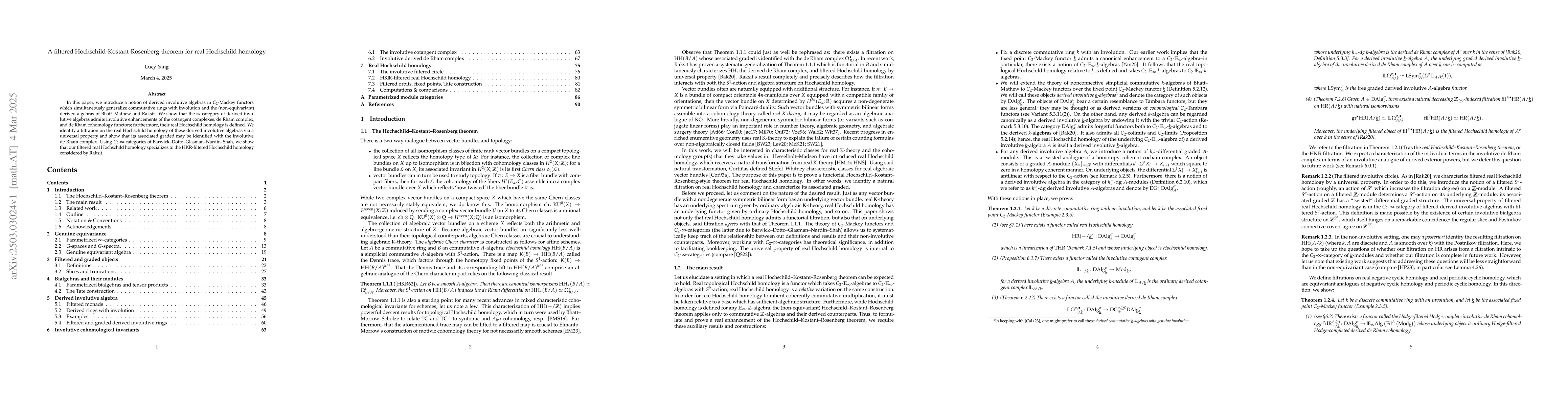Thumbnail for A filtered Hochschild-Kostant-Rosenberg theorem for real Hochschild
  homology