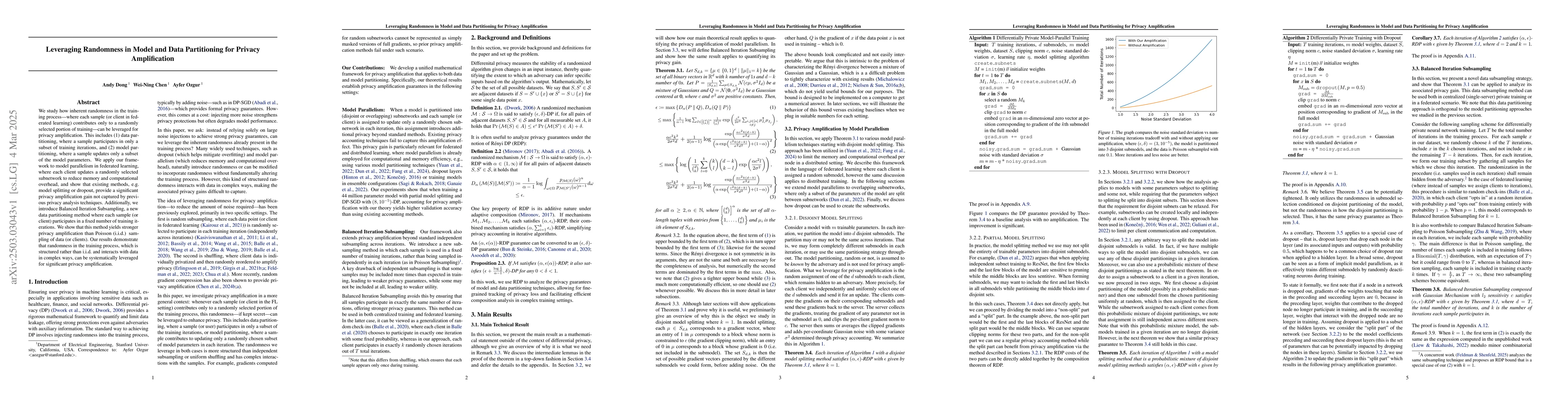 Thumbnail for Leveraging Randomness in Model and Data Partitioning for Privacy
  Amplification