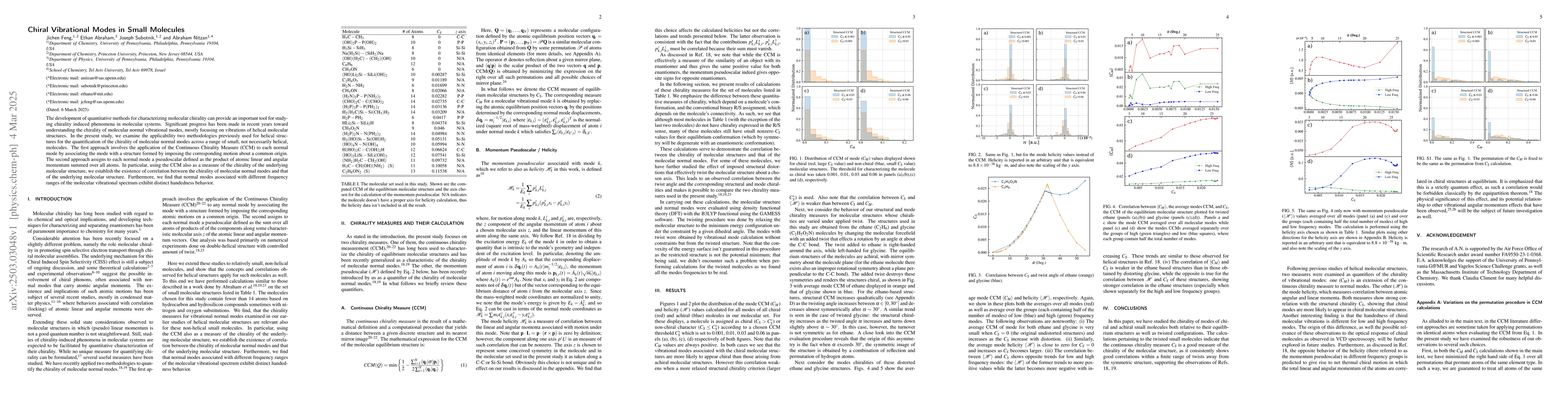 Thumbnail for Chiral Vibrational Modes in Small Molecules