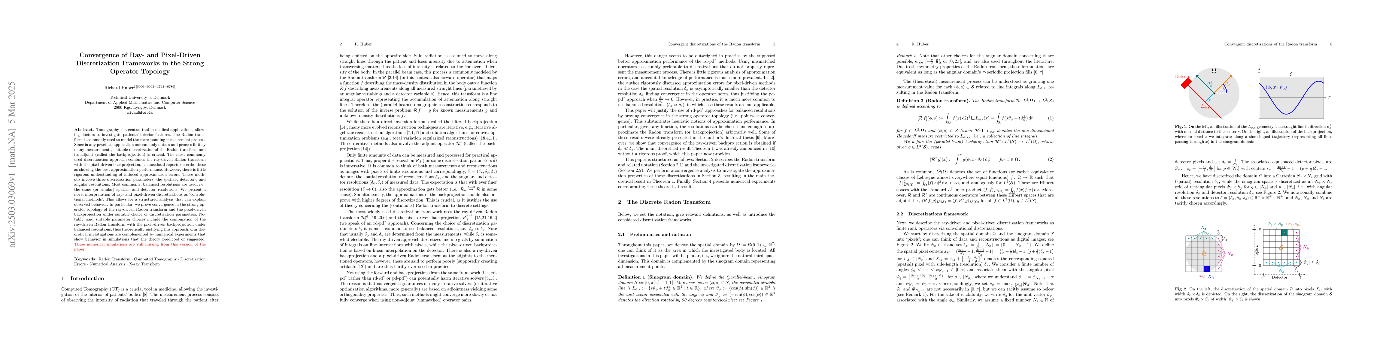 Thumbnail for Convergence of Ray- and Pixel-Driven Discretization Frameworks in the
  Strong Operator Topology