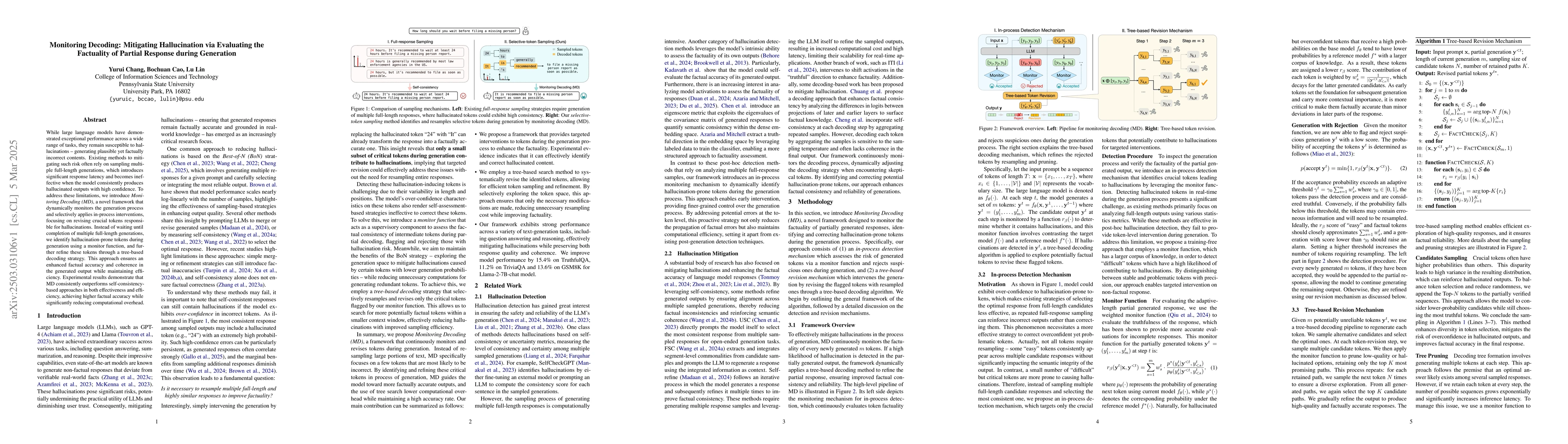 Thumbnail for Monitoring Decoding: Mitigating Hallucination via Evaluating the
  Factuality of Partial Response during Generation