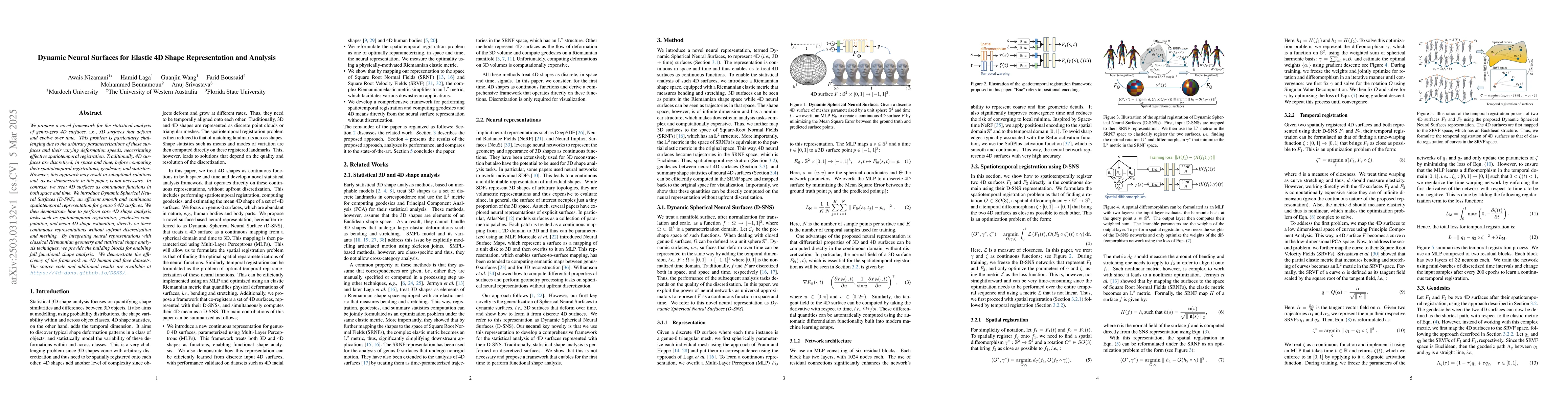 Thumbnail for Dynamic Neural Surfaces for Elastic 4D Shape Representation and Analysis