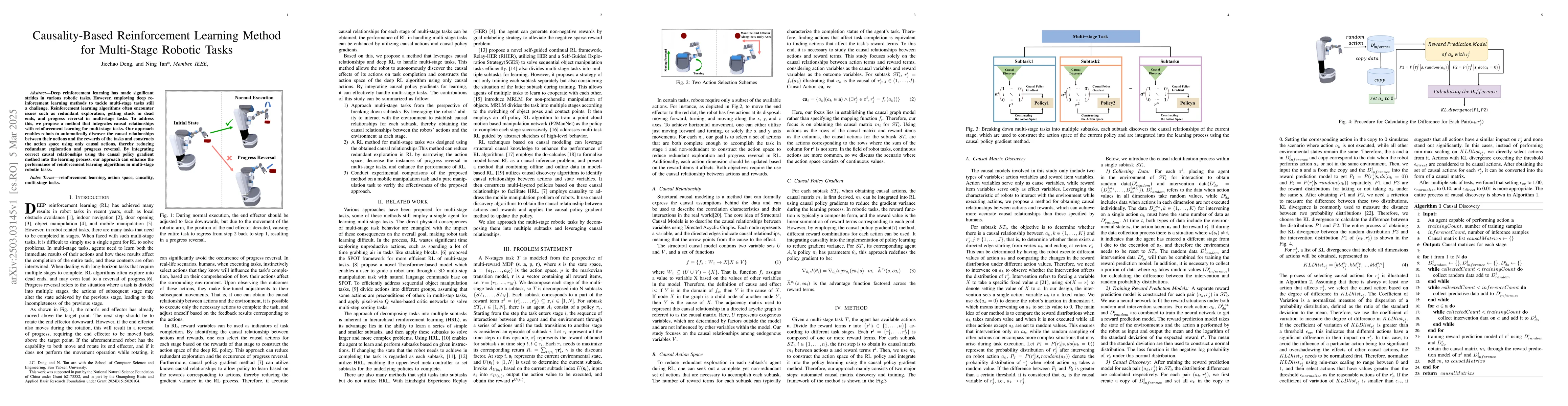 Thumbnail for Causality-Based Reinforcement Learning Method for Multi-Stage Robotic
  Tasks