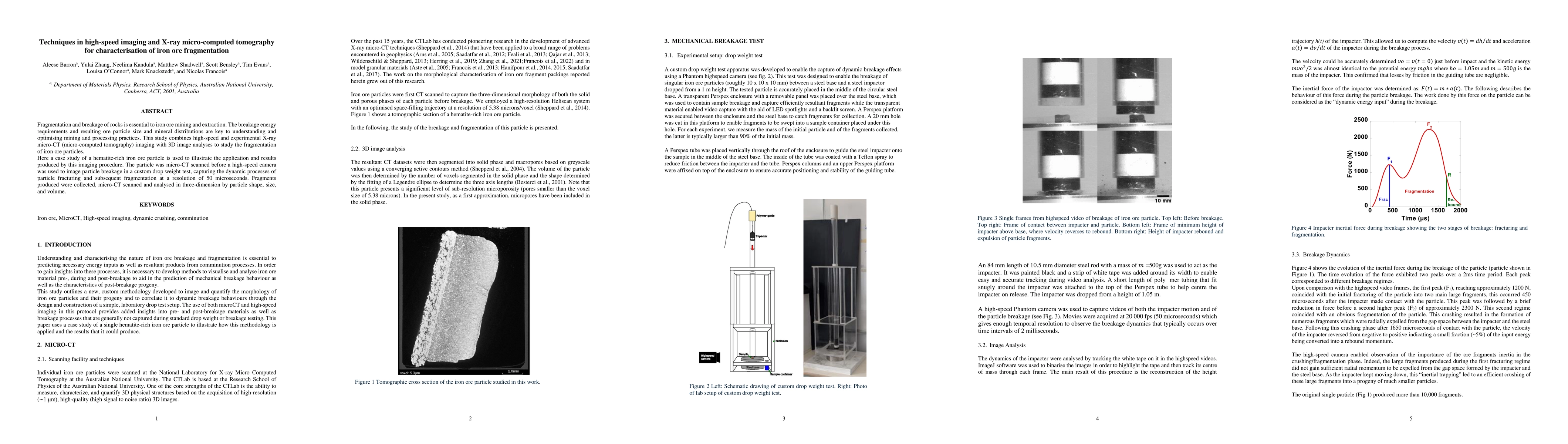 Thumbnail for Techniques in high-speed imaging and X-ray micro-computed tomography for
  characterisation of iron ore fragmentation