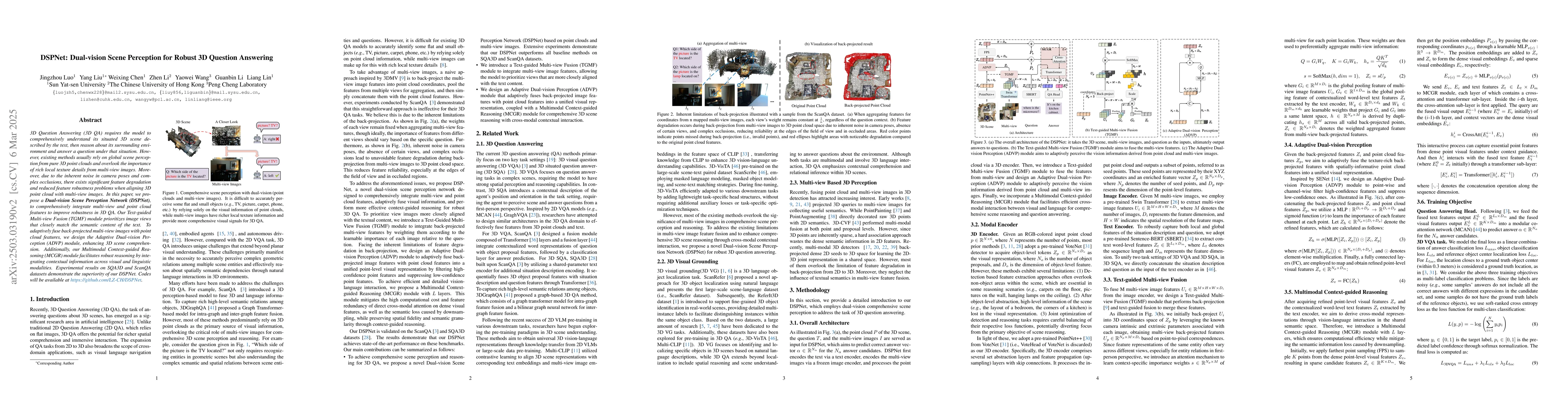 Thumbnail for DSPNet: Dual-vision Scene Perception for Robust 3D Question Answering