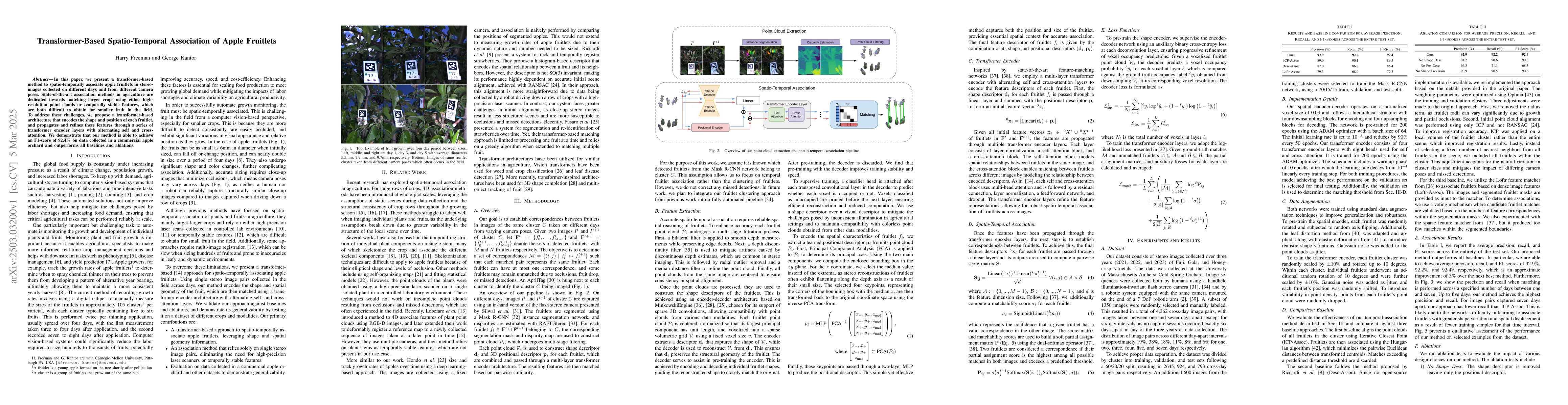 Thumbnail for Transformer-Based Spatio-Temporal Association of Apple Fruitlets