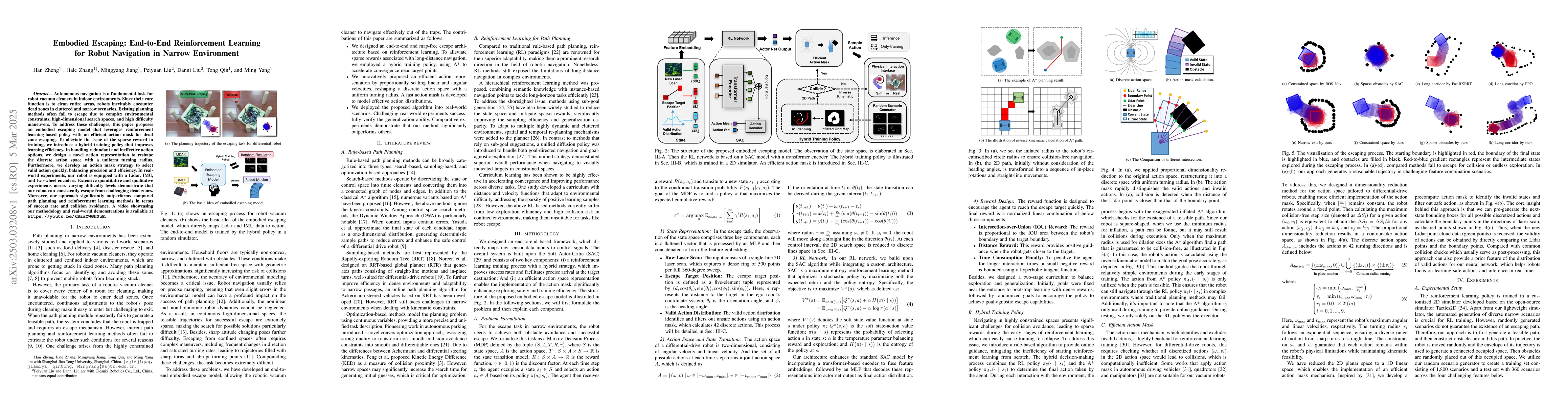 Thumbnail for Embodied Escaping: End-to-End Reinforcement Learning for Robot
  Navigation in Narrow Environment