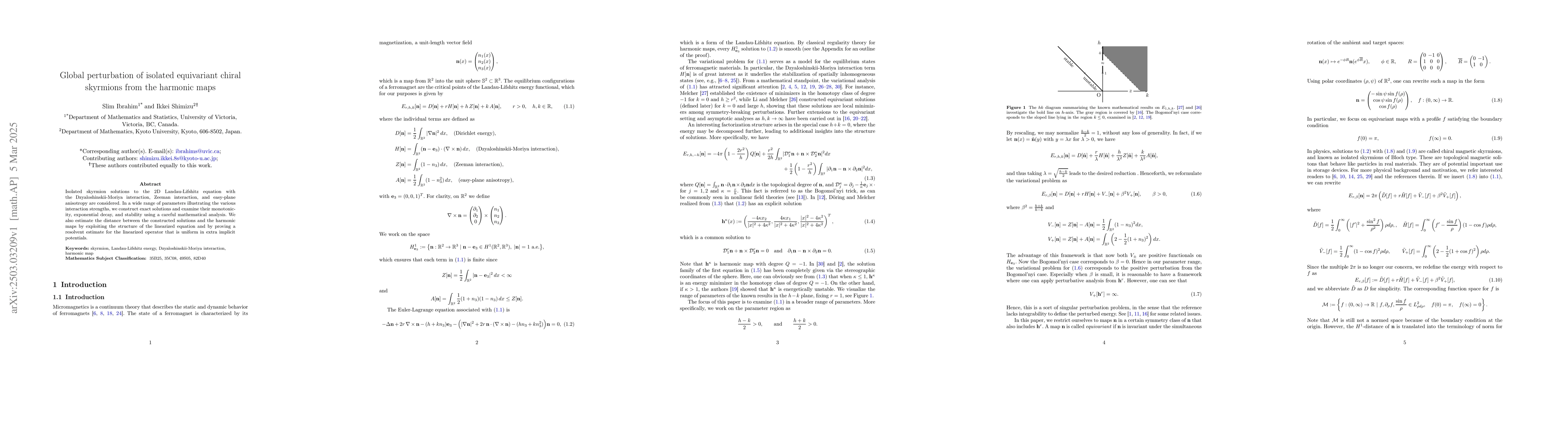 Thumbnail for Global perturbation of isolated equivariant chiral skyrmions from the
  harmonic maps