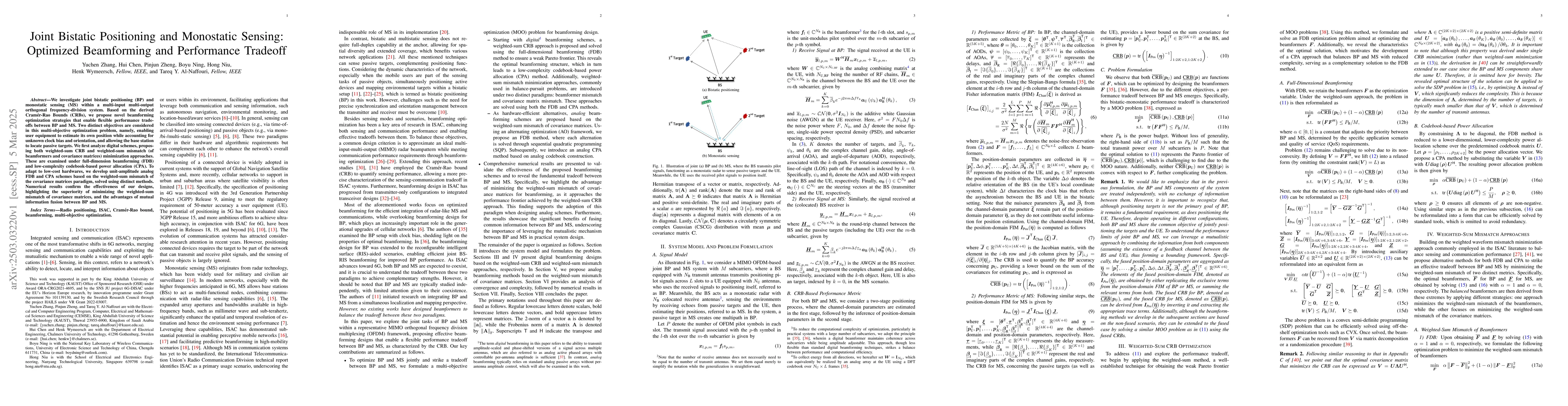 Thumbnail for Joint Bistatic Positioning and Monostatic Sensing: Optimized Beamforming
  and Performance Tradeoff