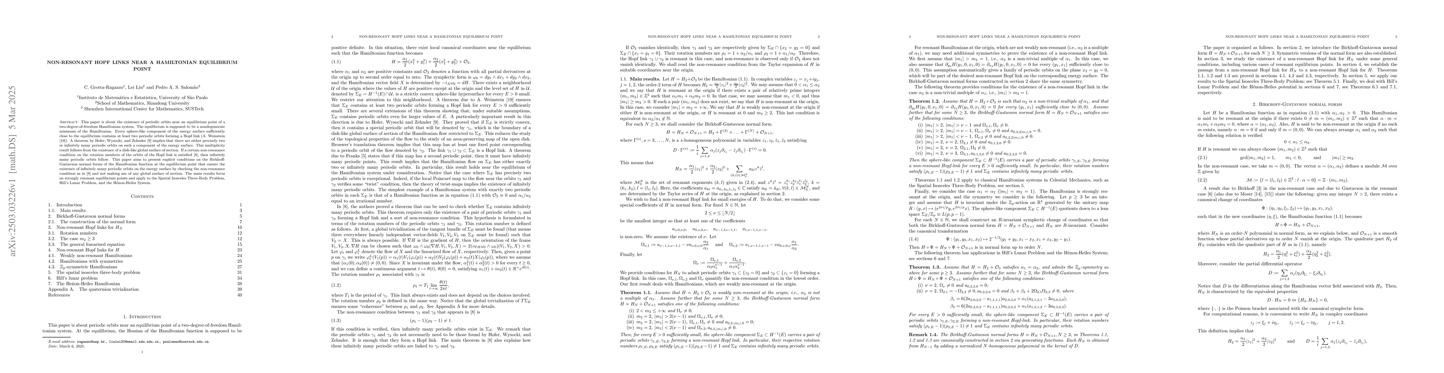 Thumbnail for Non-resonant Hopf Links Near a Hamiltonian Equilibrium Point