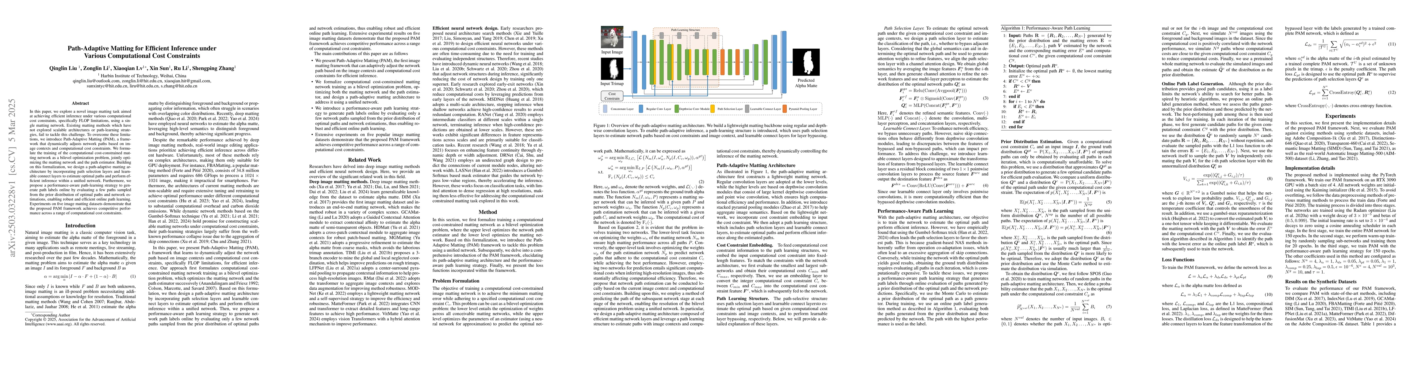 Thumbnail for Path-Adaptive Matting for Efficient Inference Under Various
  Computational Cost Constraints