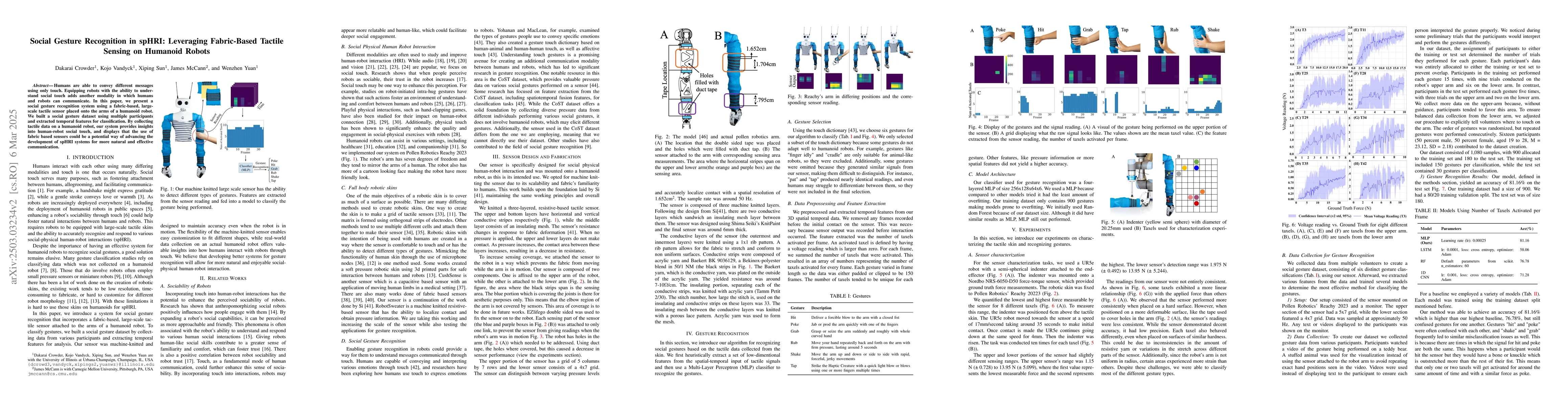 Thumbnail for Social Gesture Recognition in spHRI: Leveraging Fabric-Based Tactile
  Sensing on Humanoid Robots