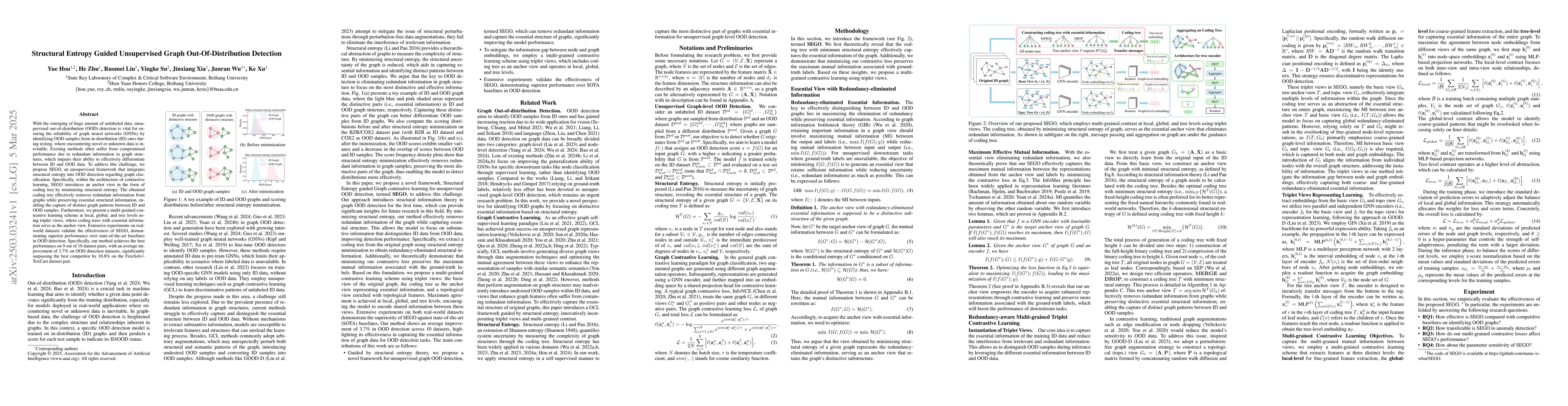 Thumbnail for Structural Entropy Guided Unsupervised Graph Out-Of-Distribution
  Detection