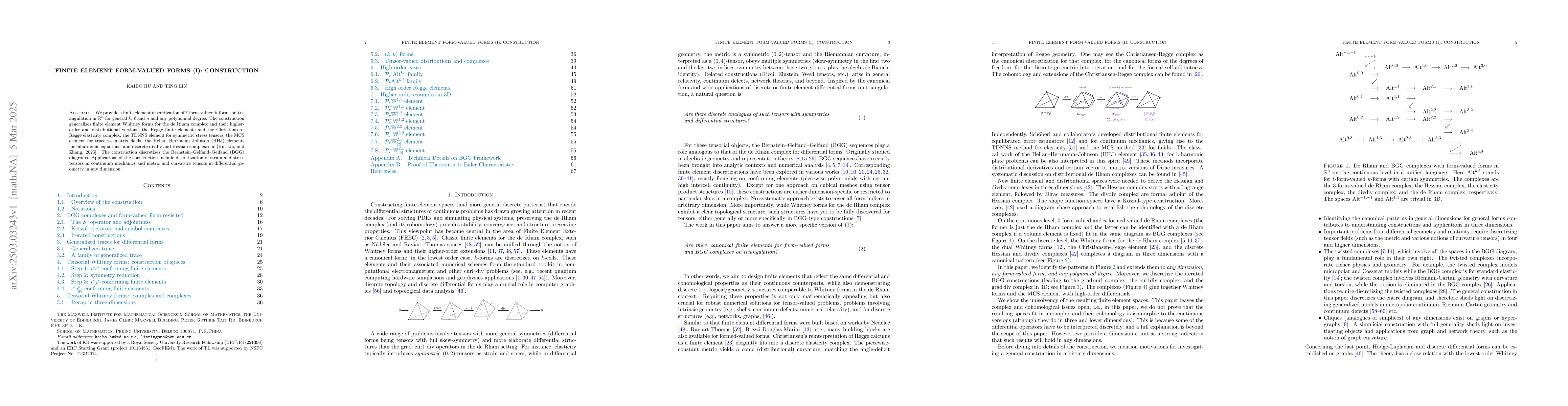 Thumbnail for Finite element form-valued forms (I): Construction