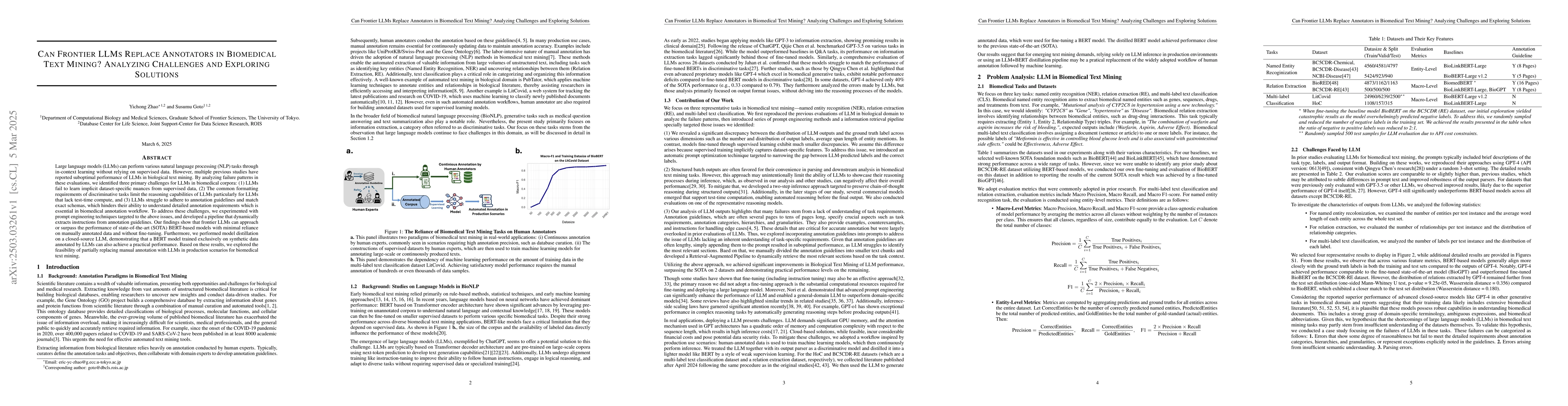 Thumbnail for Can Frontier LLMs Replace Annotators in Biomedical Text Mining?
  Analyzing Challenges and Exploring Solutions