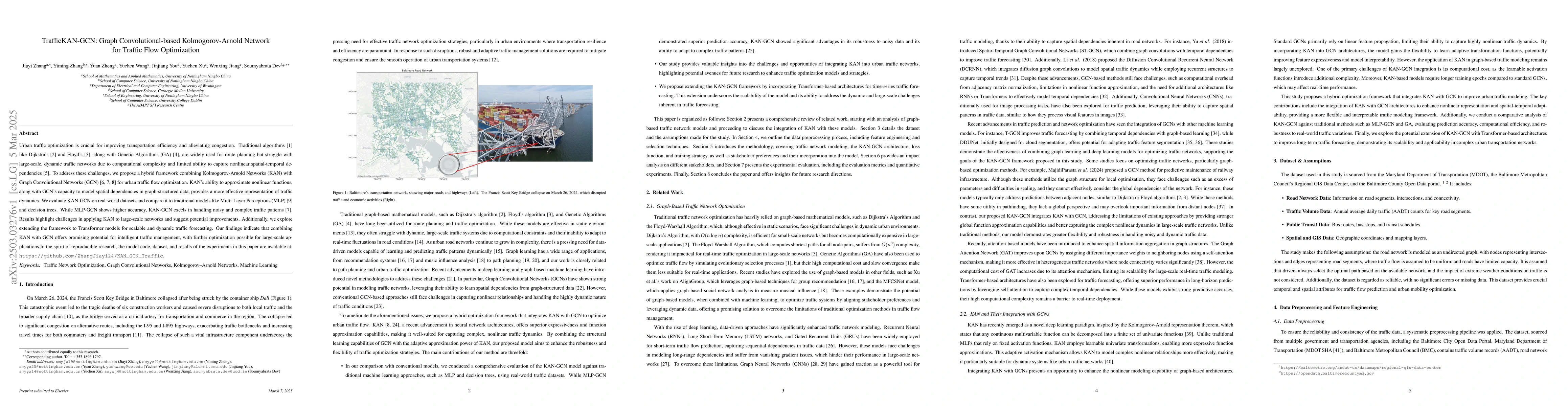 Thumbnail for TrafficKAN-GCN: Graph Convolutional-based Kolmogorov-Arnold Network for
  Traffic Flow Optimization