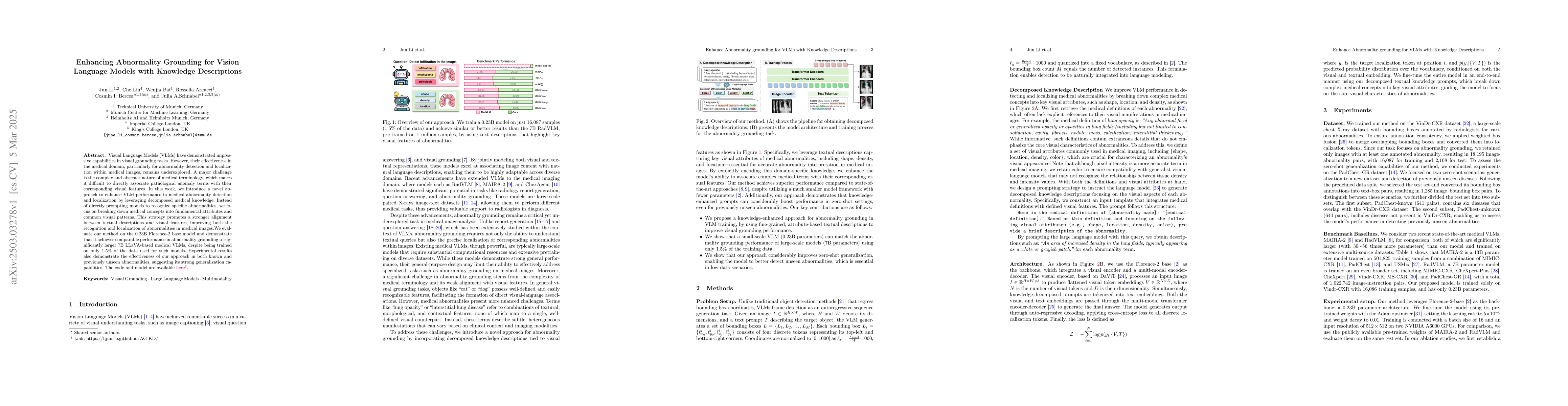 Thumbnail for Enhancing Abnormality Grounding for Vision Language Models with
  Knowledge Descriptions