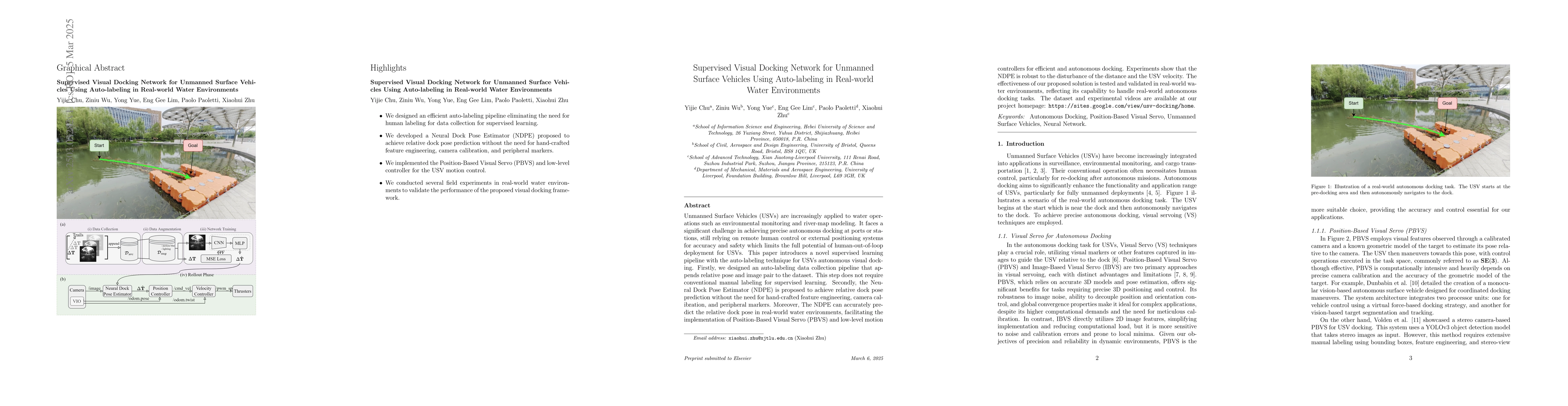 Thumbnail for Supervised Visual Docking Network for Unmanned Surface Vehicles Using
  Auto-labeling in Real-world Water Environments