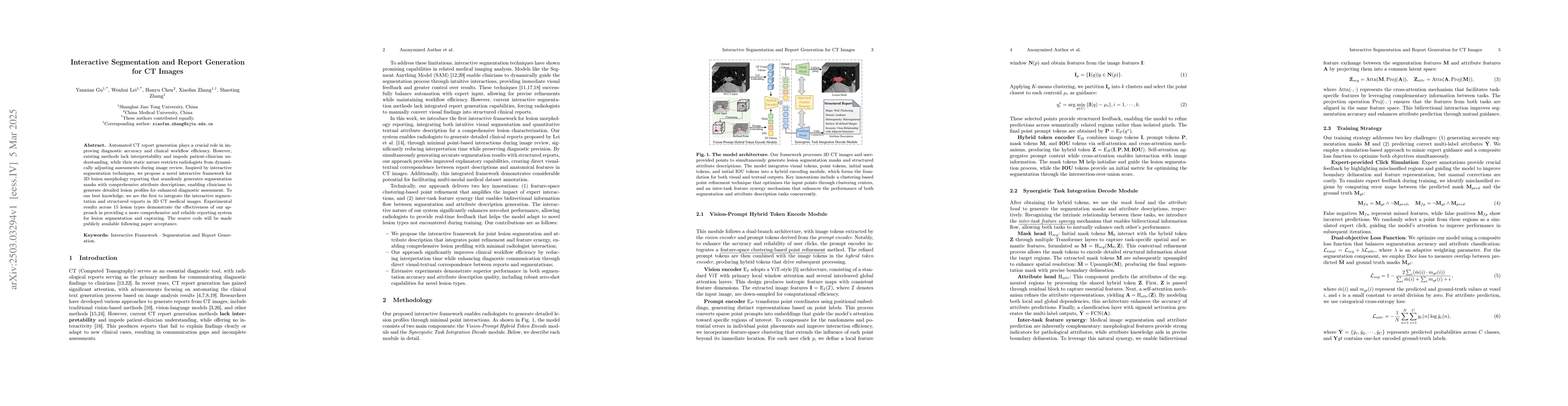 Thumbnail for Interactive Segmentation and Report Generation for CT Images