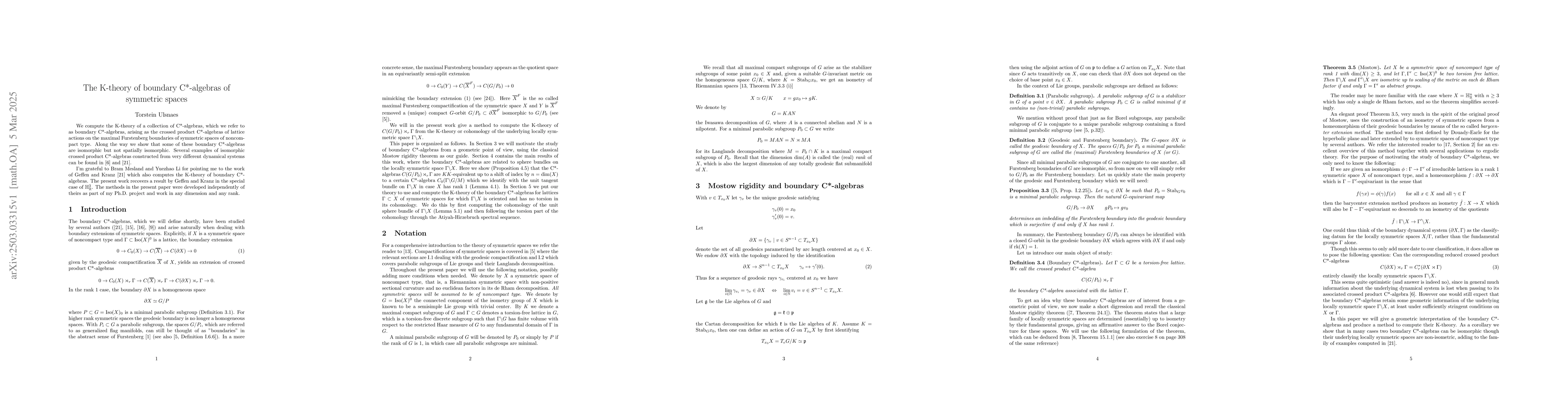 Thumbnail for The K-theory of boundary C*-algebras of symmetric spaces