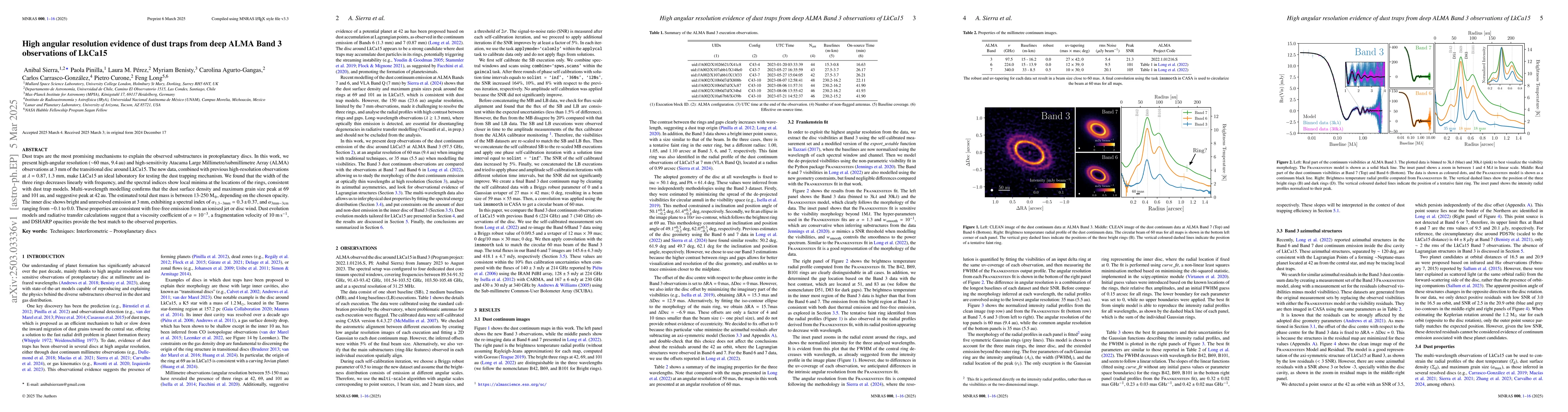 Thumbnail for High angular resolution evidence of dust traps from deep ALMA Band 3
  observations of LkCa15